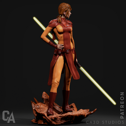 Bastila Shan CA3D 3D Printed 16K Unpainted Resin Statue 1:6 Scale (330 mm)