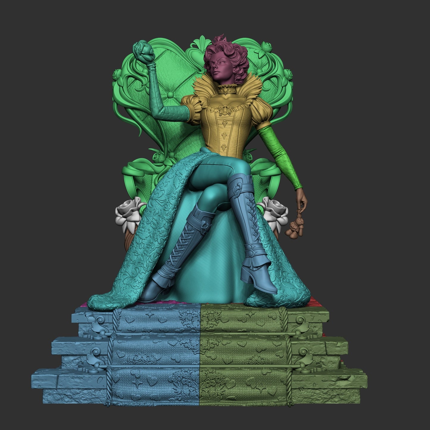 Queen of Hearts – CA3D 3D Printed 16K Unpainted Resin Statue 1:6 scale
