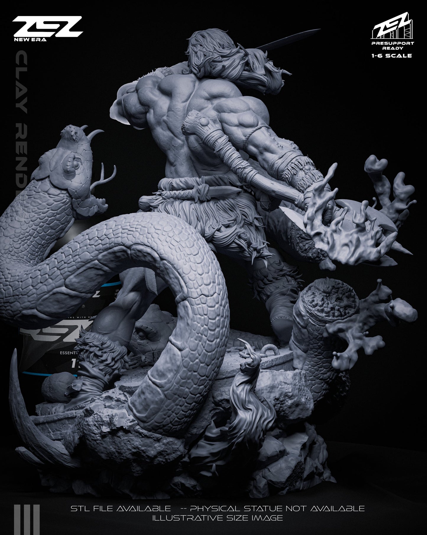 Conan Statue ZEZ Studio 1:6 Fan Art Resin Model Kit