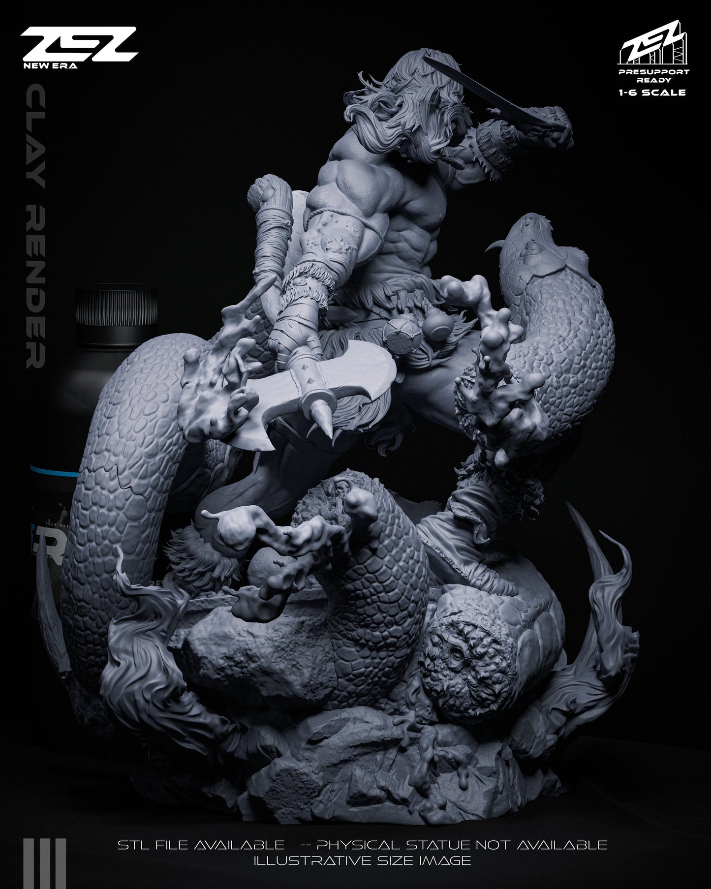 Conan Statue ZEZ Studio 1:6 Fan Art Resin Model Kit
