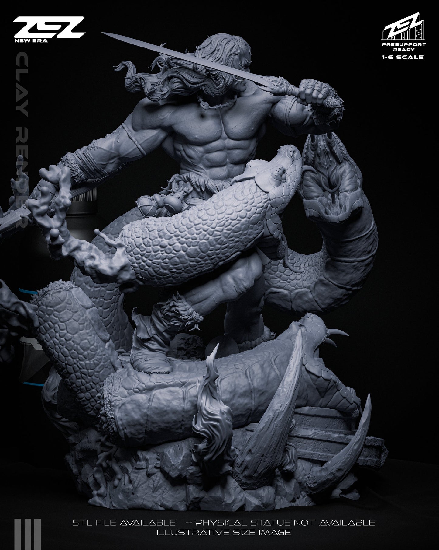 Conan Statue ZEZ Studio 1:6 Fan Art Resin Model Kit