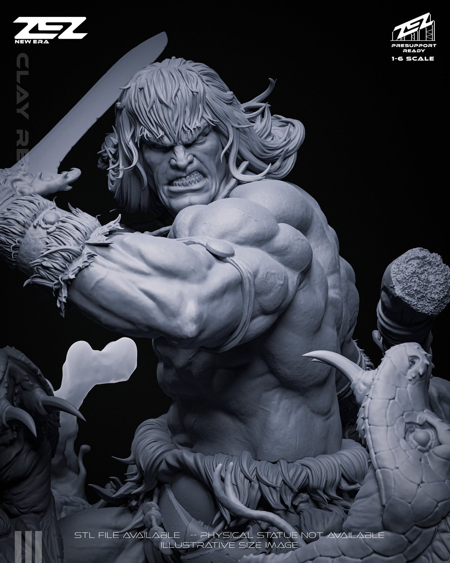 Conan Statue ZEZ Studio 1:6 Fan Art Resin Model Kit