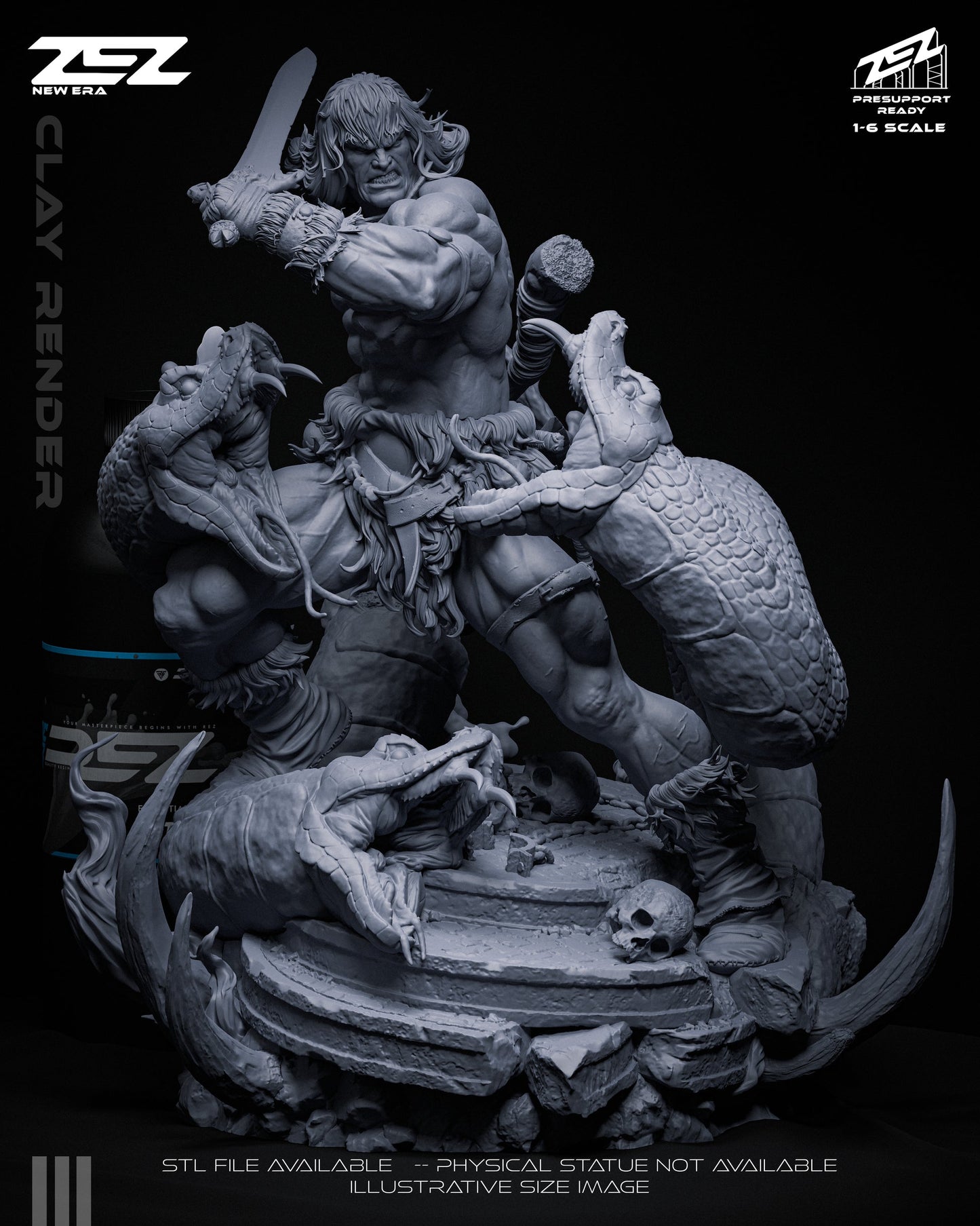 Conan Statue ZEZ Studio 1:6 Fan Art Resin Model Kit