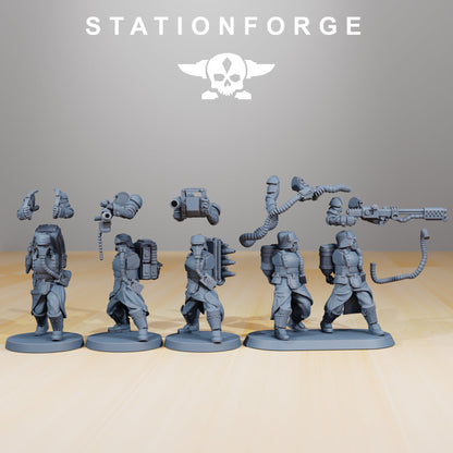 GrimGuard Armored Squad StationForge Wargame Proxy Miniatures 32mm