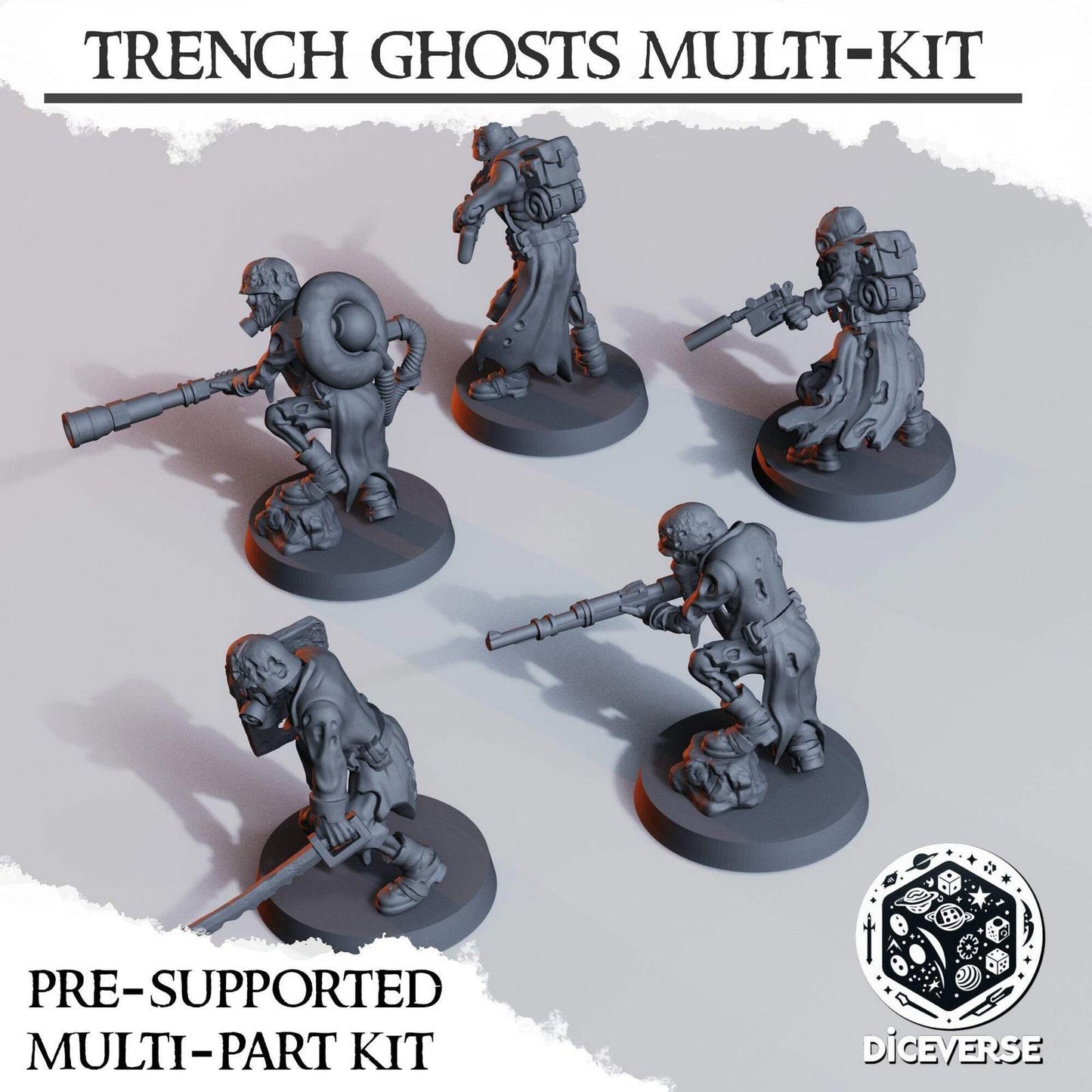 Trench Ghost Miniatures Grimdark Diceverse Resin 32mm Wargaming Proxy