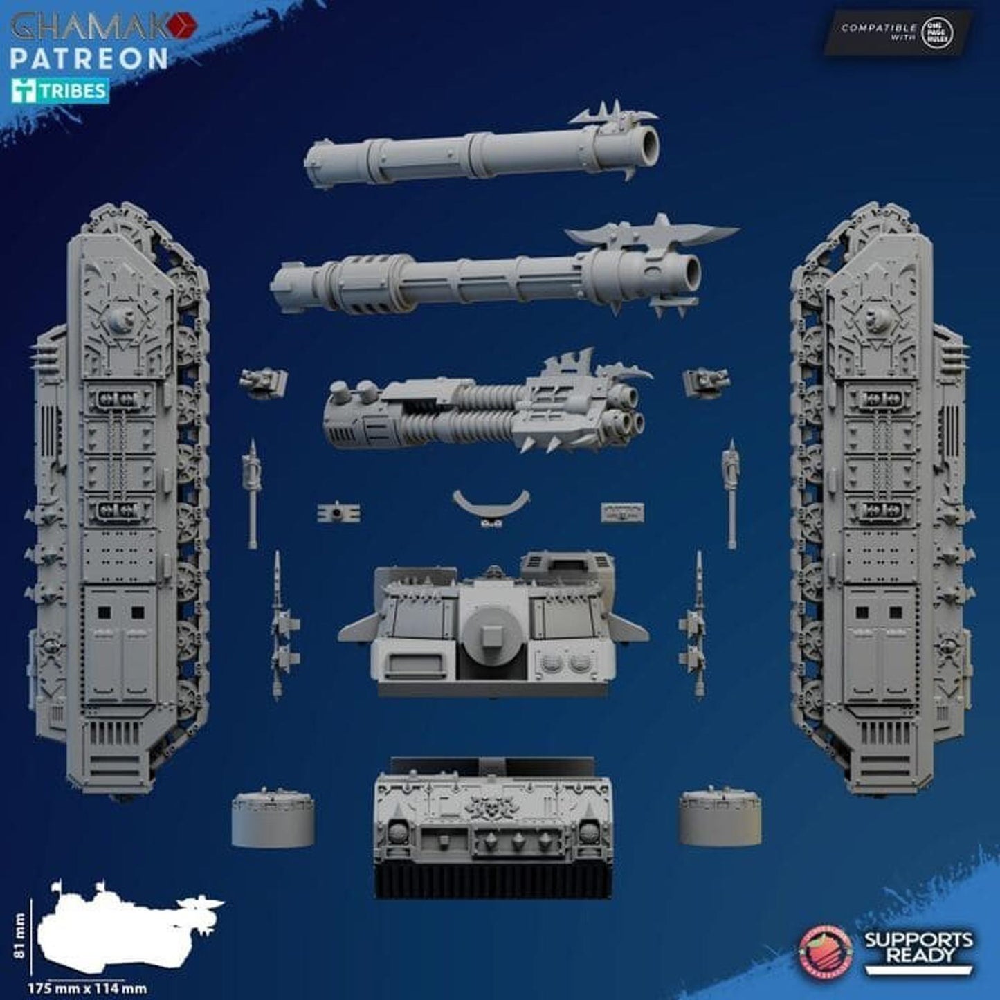 Corrupted Legion Sabretooth Wargame Proxy Tank Ghamak  Resin Miniature
