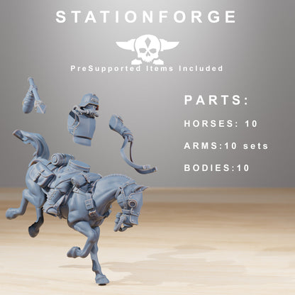 GrimGuard Cavalry Grimdark Wargame Proxy Miniature StationForge 32mm
