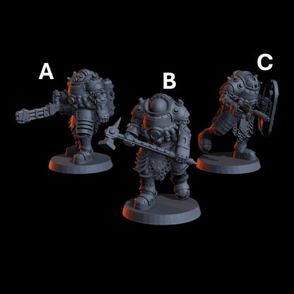Naval Heretic Anointed Trench Miniatures Grimdark Diceverse Resin 32mm Set