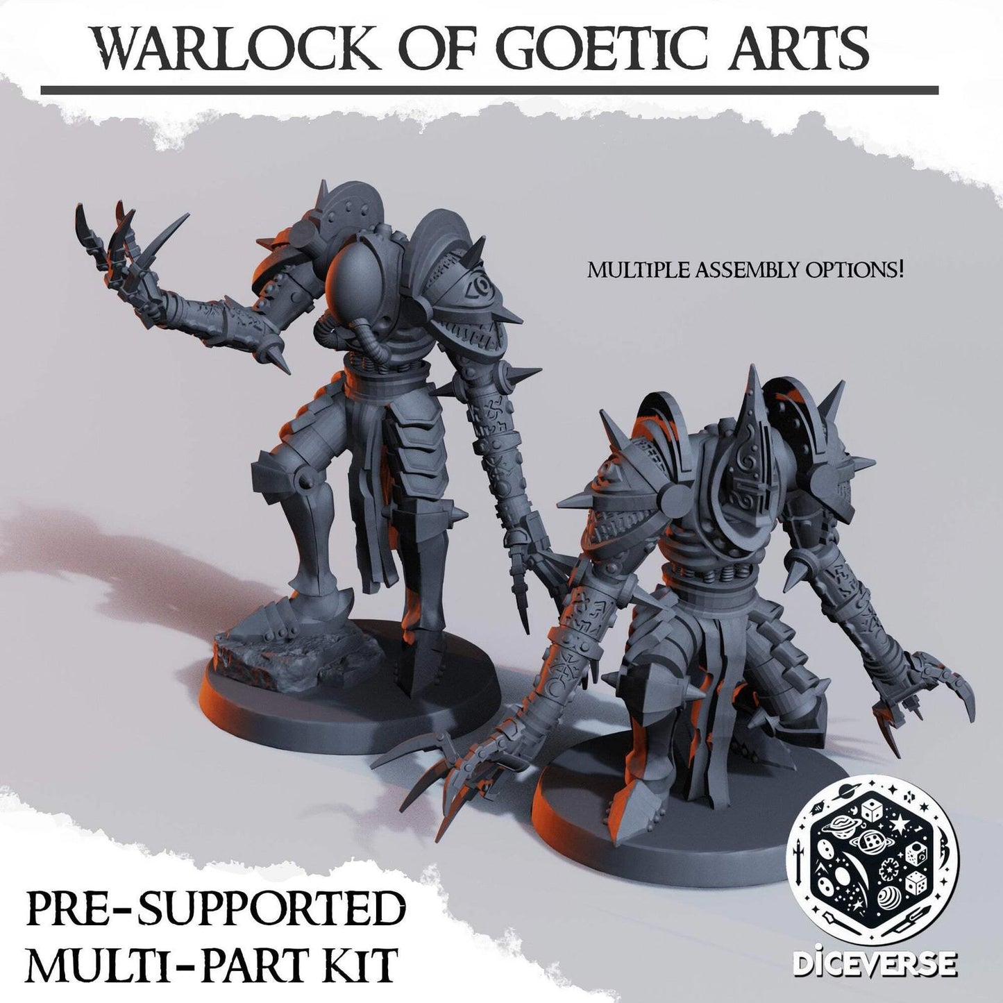 Trench Warlock of Goetic Arts x2 Grimdark Diceverse Resin 32mm Miniature