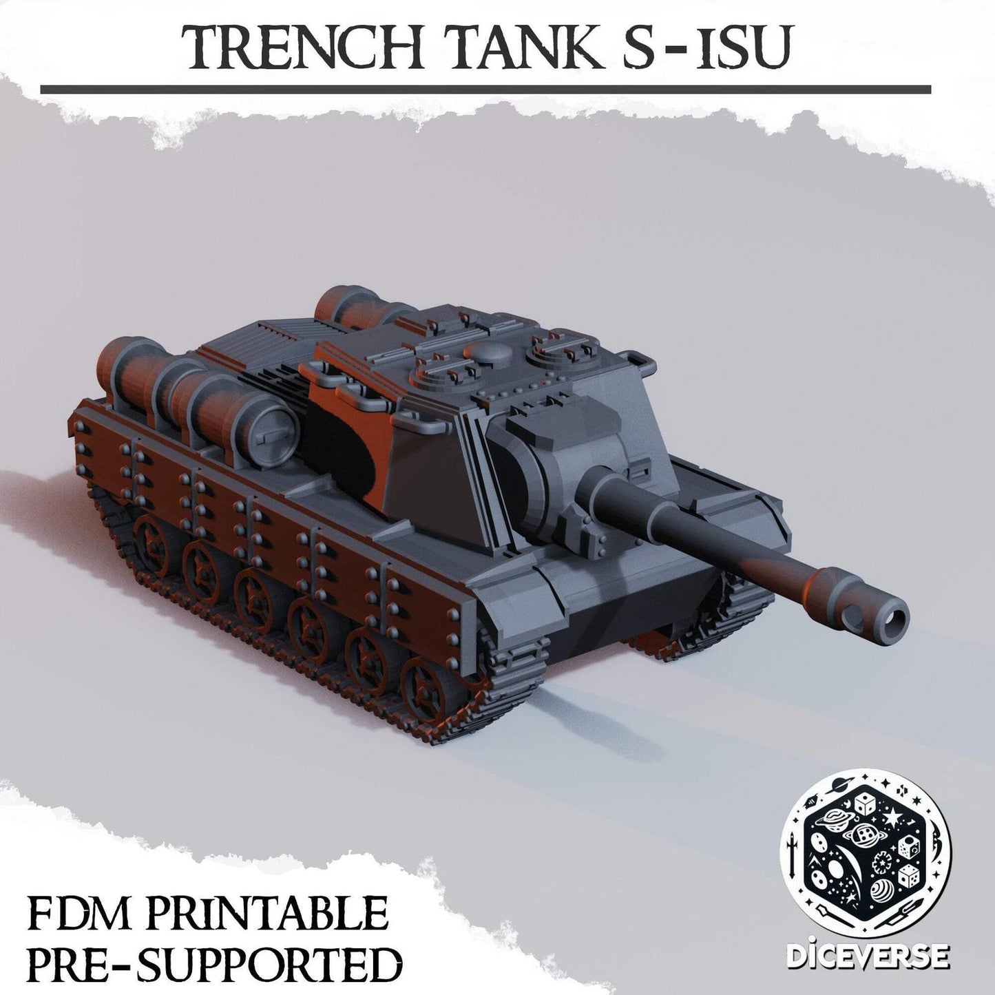 Trench Tank S-ISU Grimdark Diceverse Resin Vehicle Miniature Wargaming