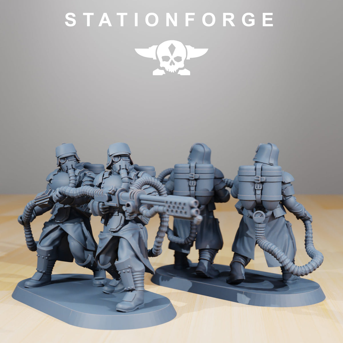 GrimGuard Armored Squad StationForge Wargame Proxy Miniatures 32mm