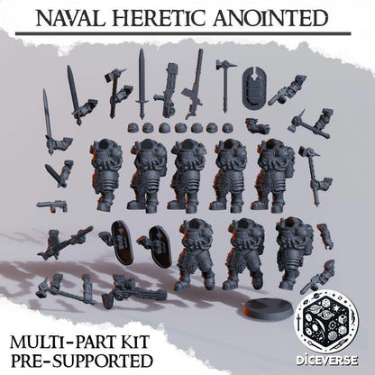Naval Heretic Anointed Trench Miniatures Grimdark Diceverse Resin 32mm Set