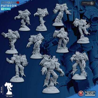 Warped Claws Jump Pack Marines x10 Wargame Grimdark Proxy