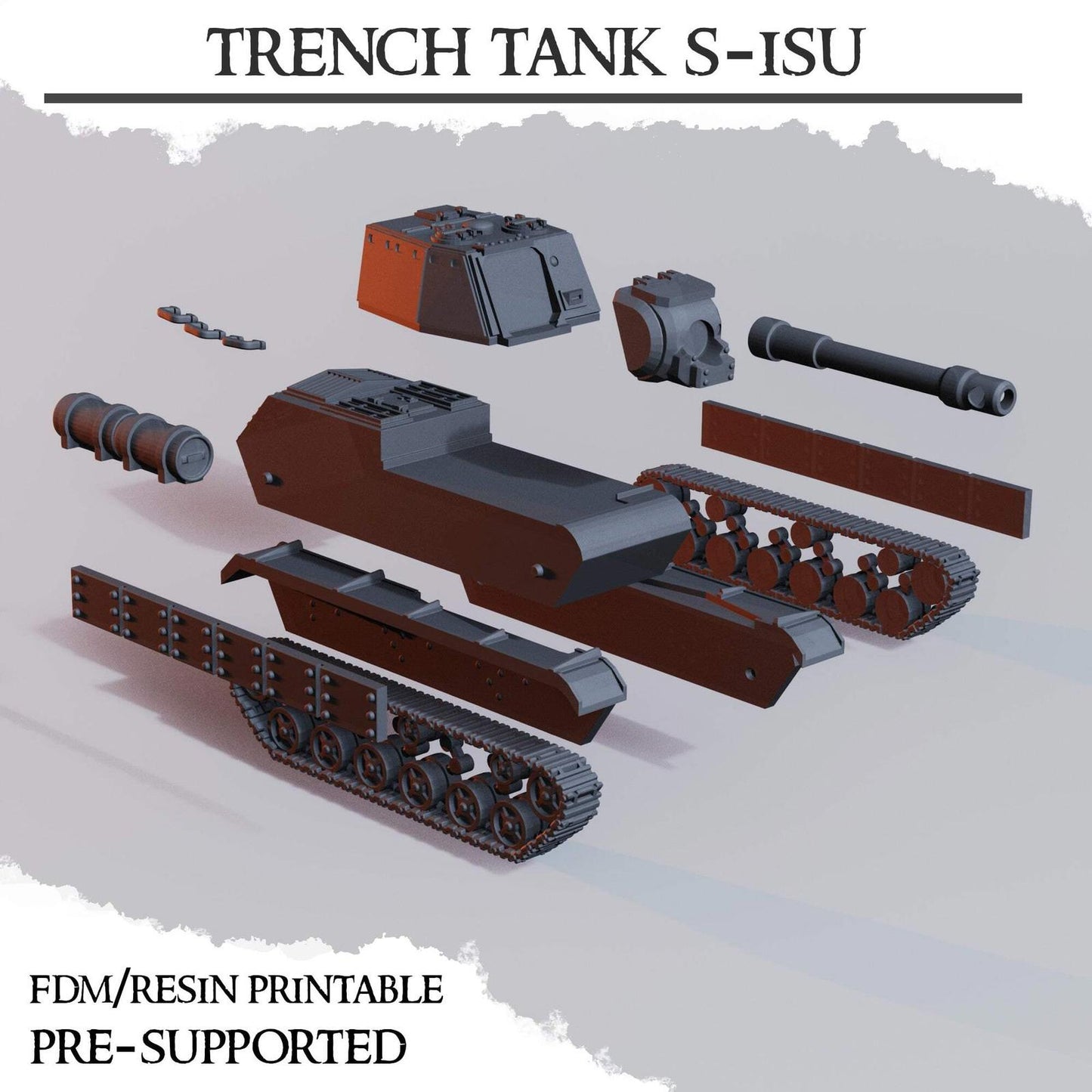 Trench Tank S-ISU Grimdark Diceverse Resin Vehicle Miniature Wargaming