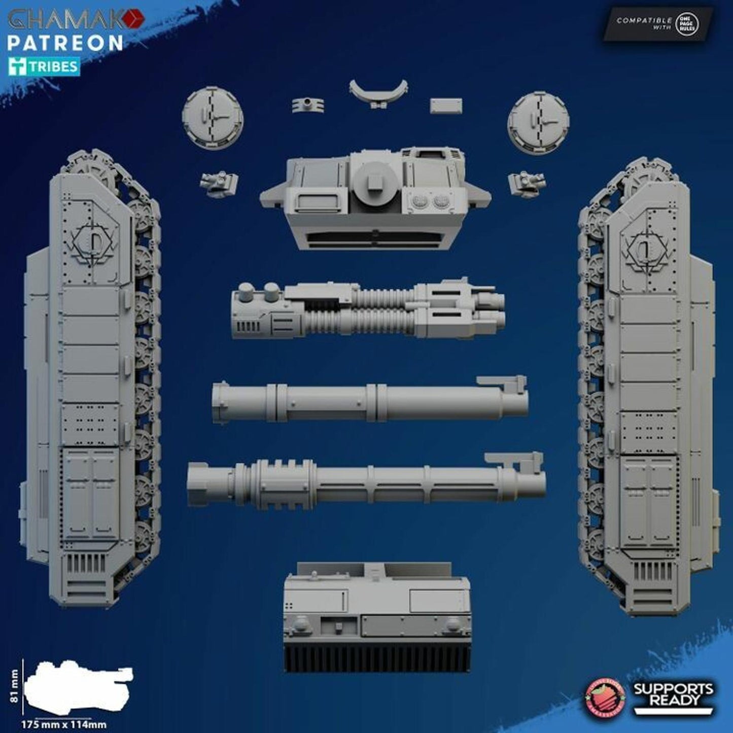 Freedom Guard Sabretooth Tank Ghamak Wargame Grimdark Proxy Vehicle Miniature