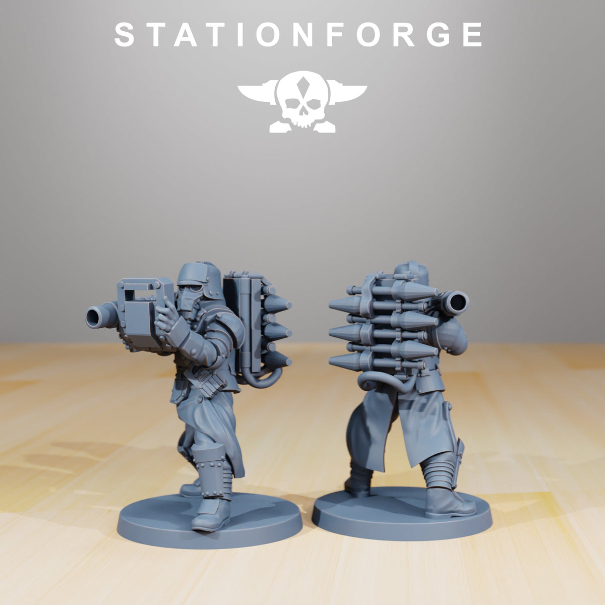 GrimGuard Armored Squad StationForge Wargame Proxy Miniatures 32mm