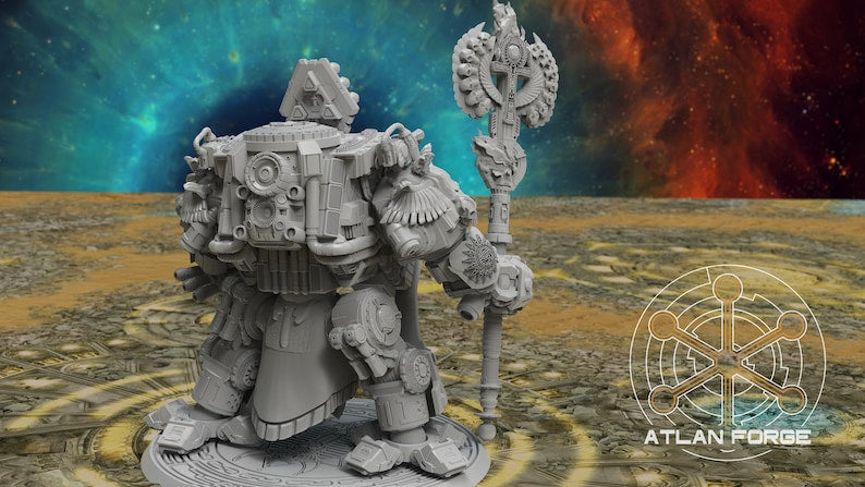 Aegyptian Royal Dreadnought Grimdark Wargame Miniature Atlan Forge