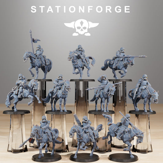 GrimGuard Cavalry Grimdark Wargame Proxy Miniature StationForge 32mm