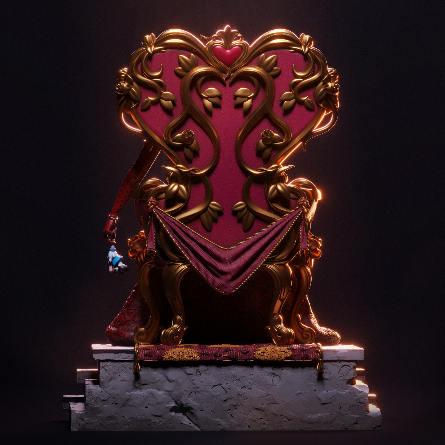 Queen of Hearts – CA3D 3D Printed 16K Unpainted Resin Statue 1:6 scale