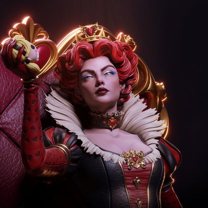 Queen of Hearts – CA3D 3D Printed 16K Unpainted Resin Statue 1:6 scale
