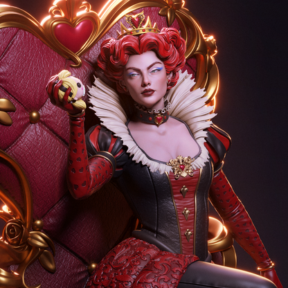 Queen of Hearts – CA3D 3D Printed 16K Unpainted Resin Statue 1:6 scale